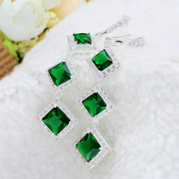 Jade sterling silver earrings - Picture 6 of 7